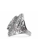 Vintage Pierścionek Cyrkonia 925 Srebro vrc090s